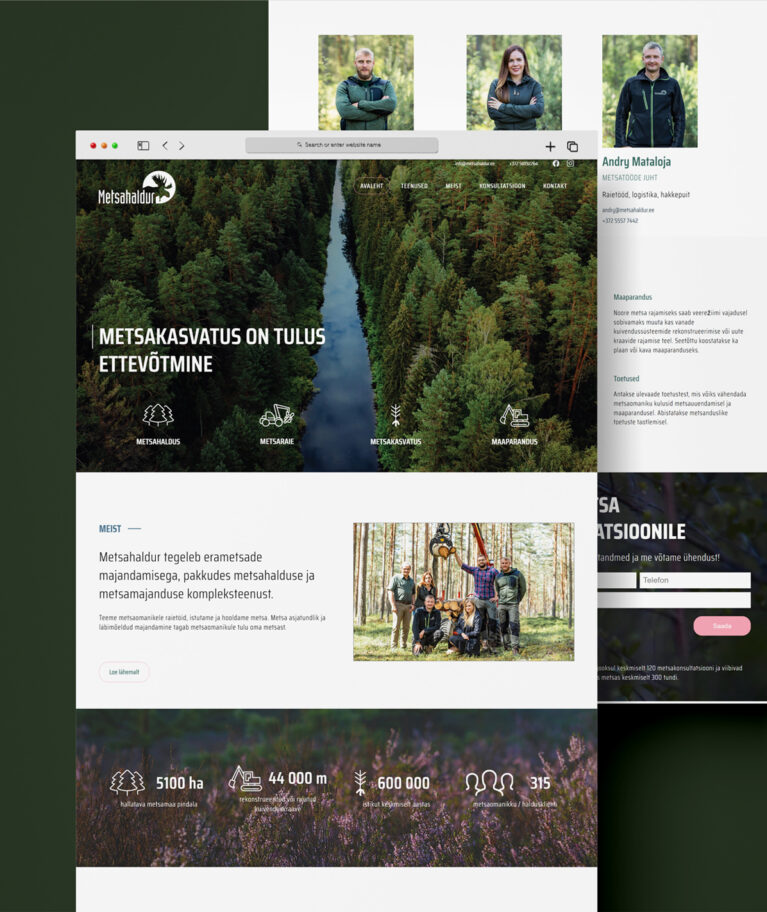 Metsandusettevõttele Ventara meetodi loojate poolt tehtud koduleht